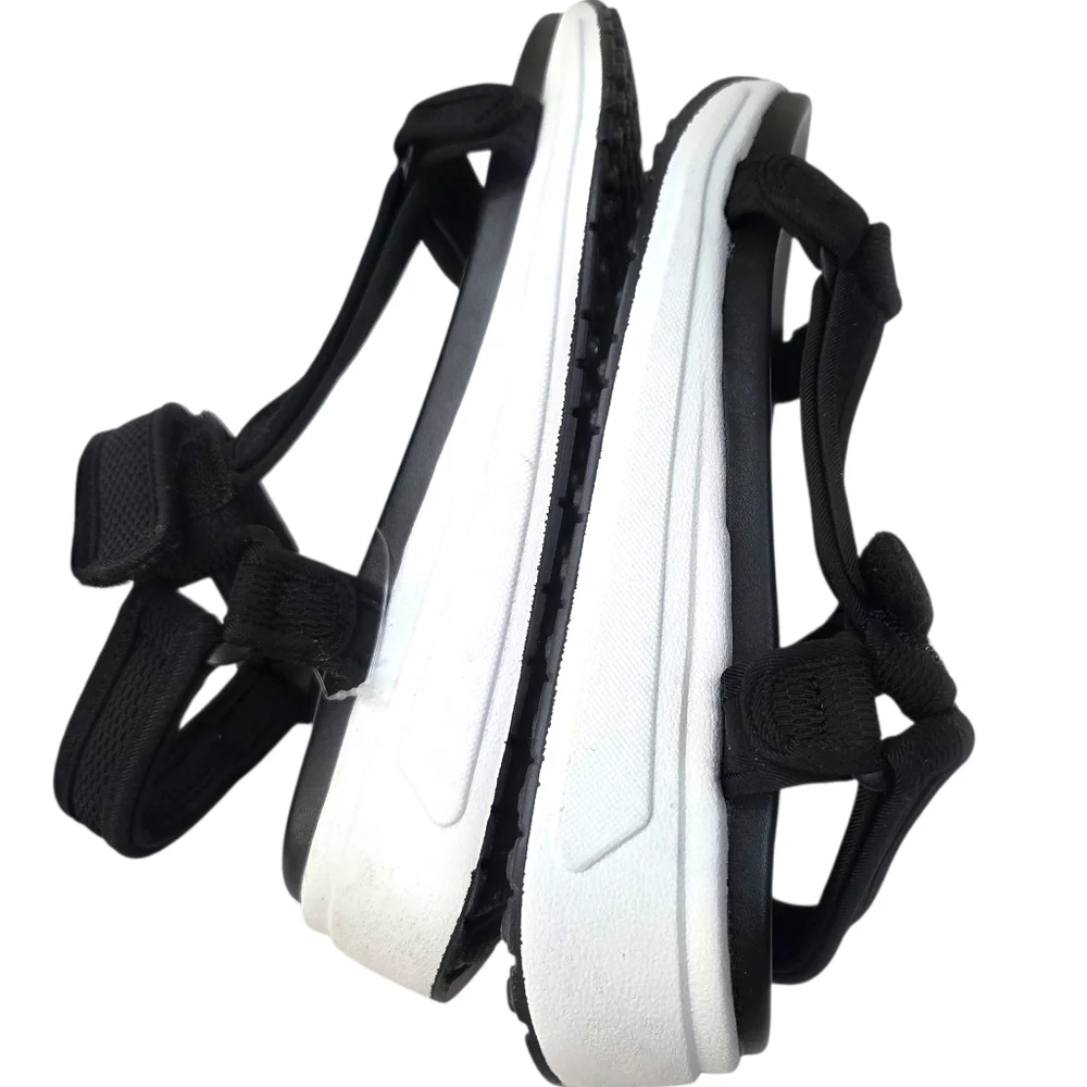 Esprit Y2K Sporty Platform Sandals Womens 9 Black White Ankle Strap Open Toe